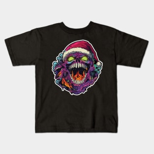 Terrifying Devil in Santa Hat - Merry Creepmas Witches Kids T-Shirt